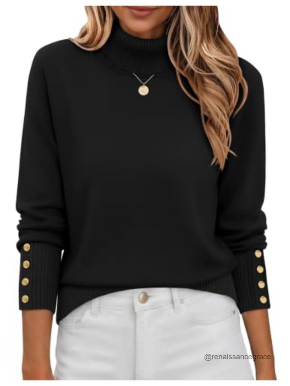 Turtleneck Sweater Long Sleeve Pullover Ribbed Knit Top
